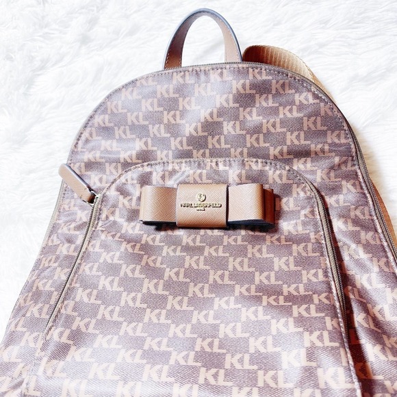Karl Lagerfeld Backpack Monogram Brown Logo Print main image 9